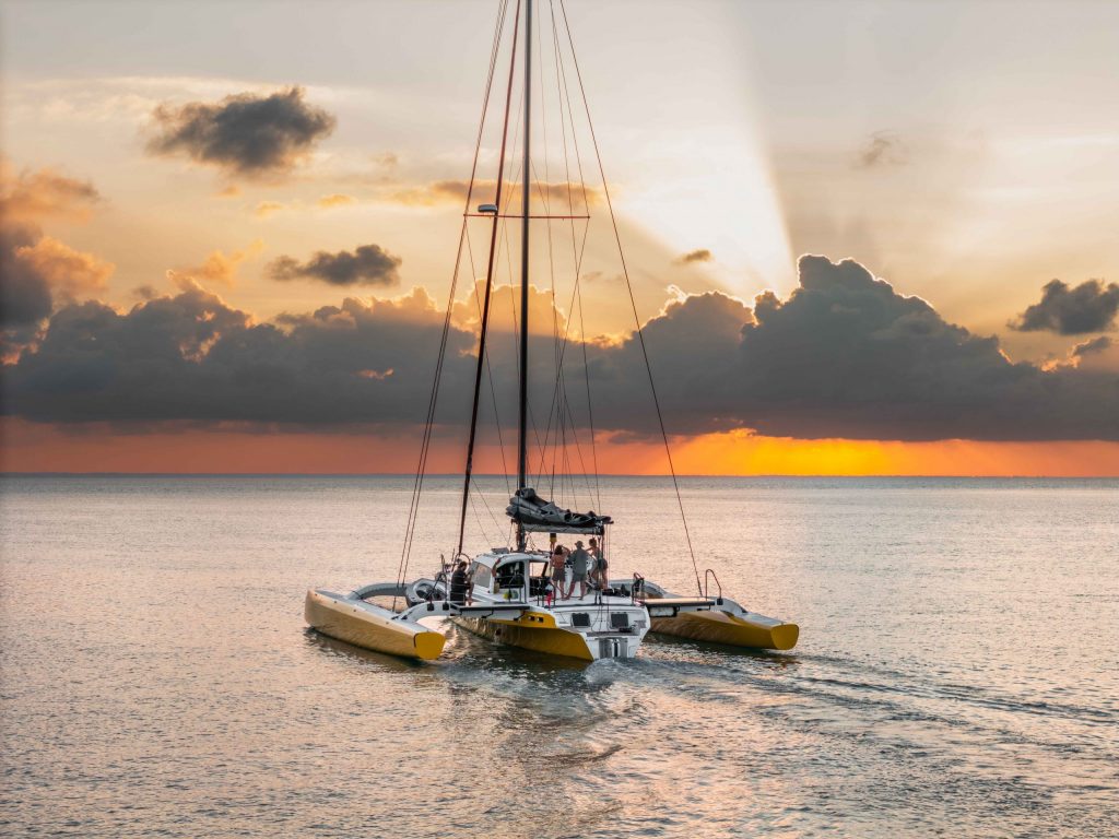 Yacht in sunset 